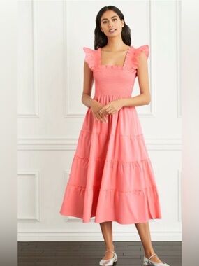 Hill House Home Ellie Nap Dress Coral Poplin XS